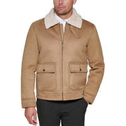 Club Room Mens Full Zip Faux Suede Coat XXL Beige Solid