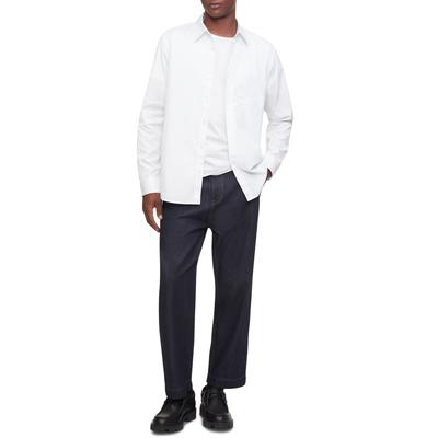 Calvin Klein Men's Solid Patch Pocket Button Down Easy Shirt White XXL