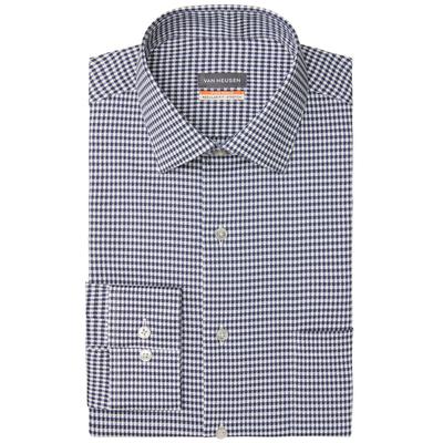 Van Heusen Mens Regular Fit Stain Shield Blue Button Down Shirt 15.5 / 32 - 33