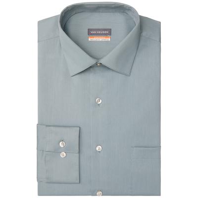 Van Heusen Stain Shield Mens Green Dress Shirt 15 15.5 34 35
