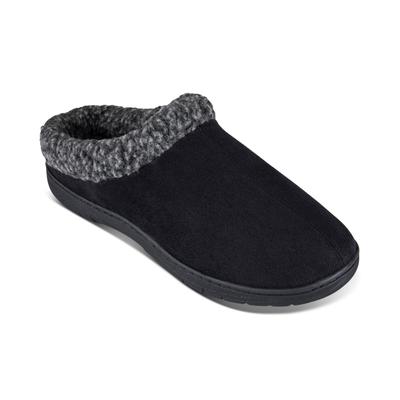 Haggar Mens Faux Suede Clog Slippers Black Size Medium 8 to 9