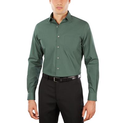 Van Heusen Mens Regular fit Dress Shirt XL 17 in 32-33 Green Solid