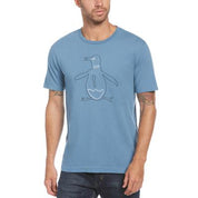 Original Penguin Men's Pete Logo Graphic Short Sleeve T-Shirt Blue Large