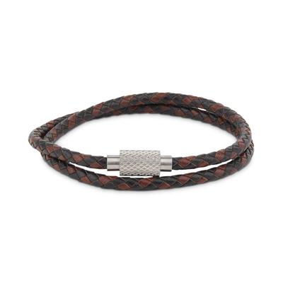 Bespoke Men's Skinny Double Wrap Leather Bracelet  Brown