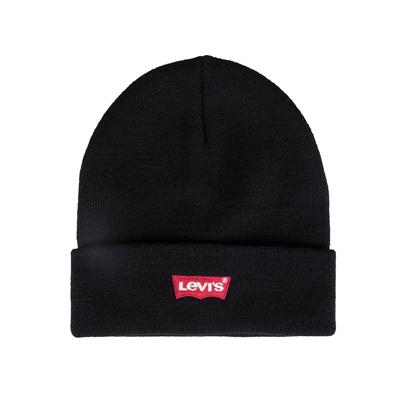 Levis Mens Classic Cuff Beanie Hat Black ONE SIZE