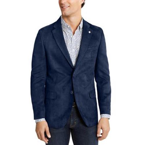 Nautica Mens Modern fit Sport Coat Blazer 42 R Navy Blue Solid Stretch