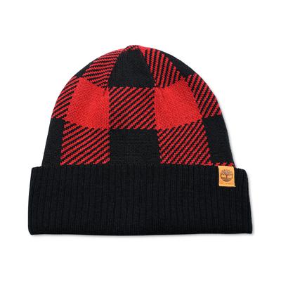 Timberland Men's Buffalo Plaid Hat  Black Beanie