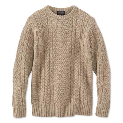 Pendleton Men's Shetland Fisherman Sweater XL Coyote Beige