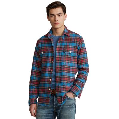 Polo Ralph Lauren Men's Classic Fit Plaid Button Down Workshirt Blue Red Small