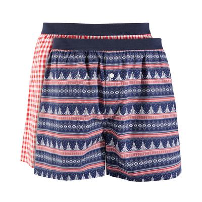 Club Room Men's 2 Pack Holiday Fair Isle Underwear Boxers Large Blue