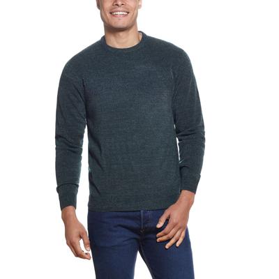 Weatherproof Vintage Mens Soft Touch Stripe Crew Neck Sweater Green  2XL