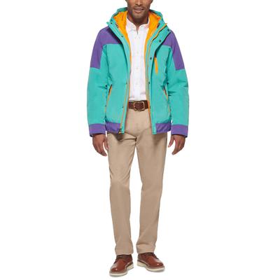 CLUB ROOM Mens 3-in-1 Hooded Jacket Purple Green XL