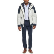 Club Room Mens 3-in-1 Hooded Jacket Parka Coat White Navy Large