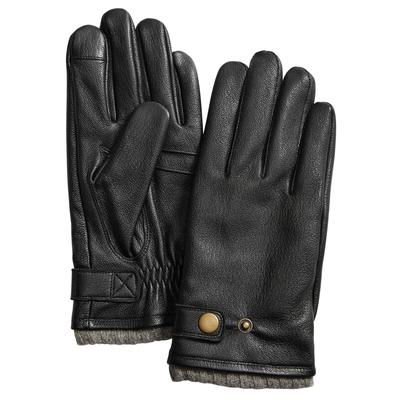 Club Room Mens Black Leather Cashmere Gloves Small Medium