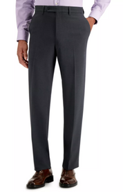 NAUTICA Men's Performance Stretch Modern-Fit Dress Pants Charcoal 38 x 34