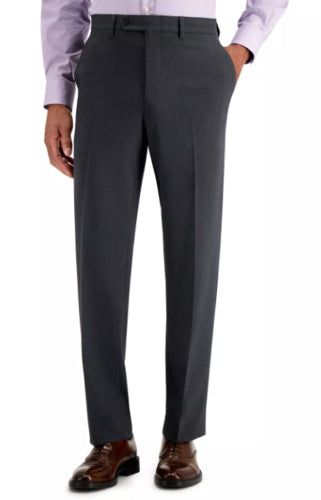 NAUTICA Men's Performance Stretch Modern-Fit Dress Pants Charcoal 41 x 34