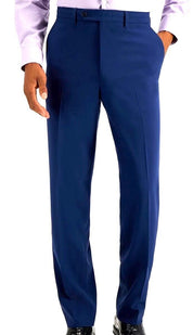 Nautica Men's Suit Pants Only 47 x 32 Solid Blue Modern-Fit Bi-Stretch Flat Pant