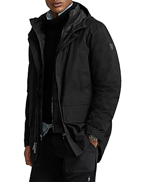 Polo Ralph Lauren Mens Quilted Twill Coat XL Black Solid