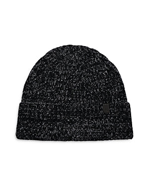 AllSaints Mouline Wool Beanie Hat Black Grey Marl  One Size