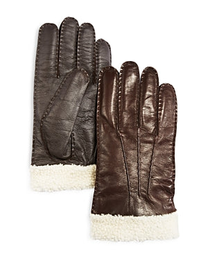 The Men's Store at Bloomingdales DK Brown Leather Gloves Medium