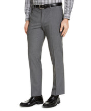 IZOD Men's Classic-Fit Suit Pants Grey Solid 41 x 32 Flat Front Pant