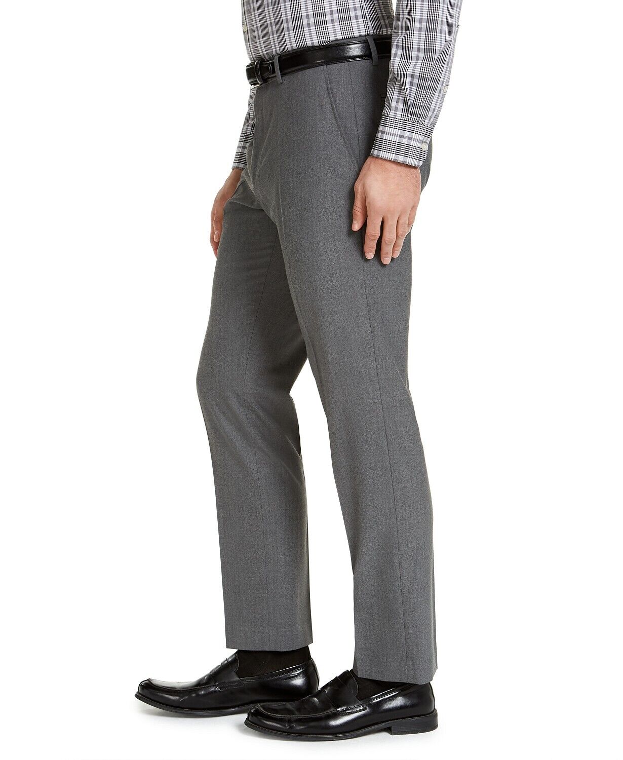 IZOD Men's Classic-Fit Suit Pants Grey Solid 41 x 32 Flat Front Pant