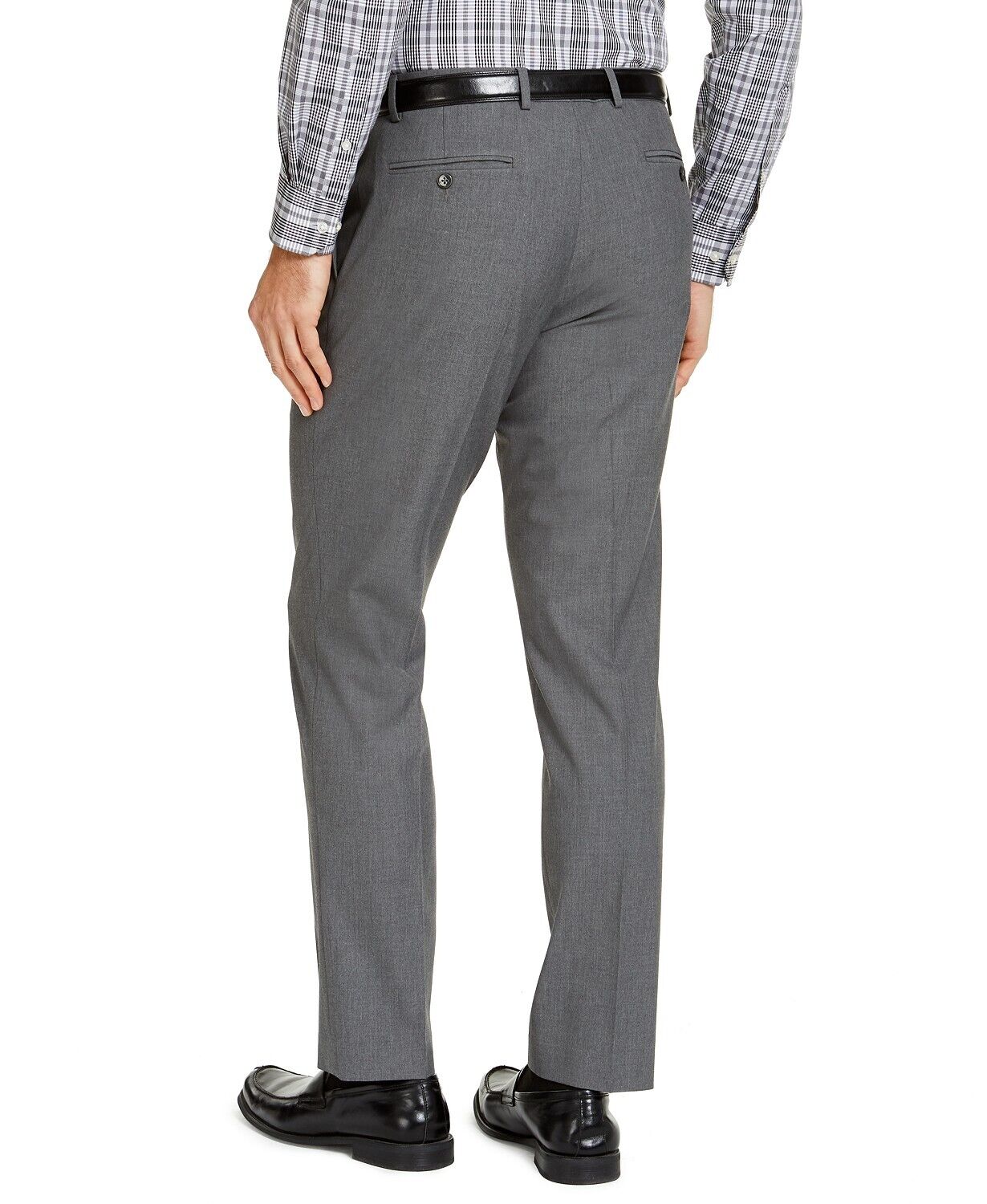 IZOD Men's Classic-Fit Suit Pants Grey Solid 41 x 32 Flat Front Pant