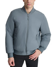 DKNY Men's Stretch Zip-Front Zip-Pocket Bomber Jacket Large Orion Blue