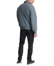 DKNY Men's Stretch Zip-Front Zip-Pocket Bomber Jacket Large Orion Blue