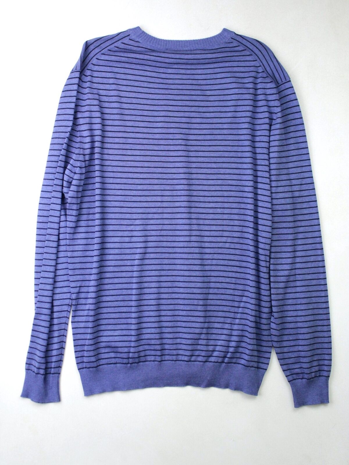Maurizio Baldassari Mens Navy Blue Crewneck Stripe Sweater Size 52 Blue