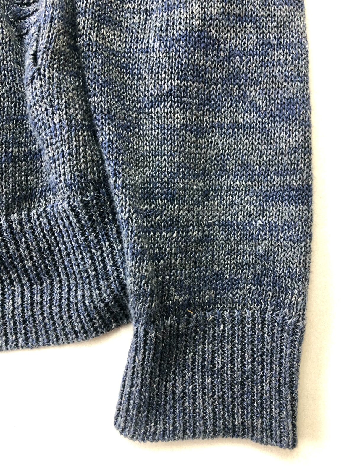 The Men's Store Linen Melange Knit Regular Fit Full Zip Sweater Blue Medium Mens