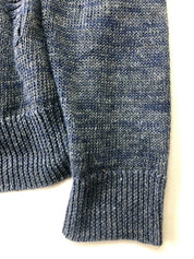 The Men's Store Linen Melange Knit Regular Fit Full Zip Sweater Blue Medium Mens