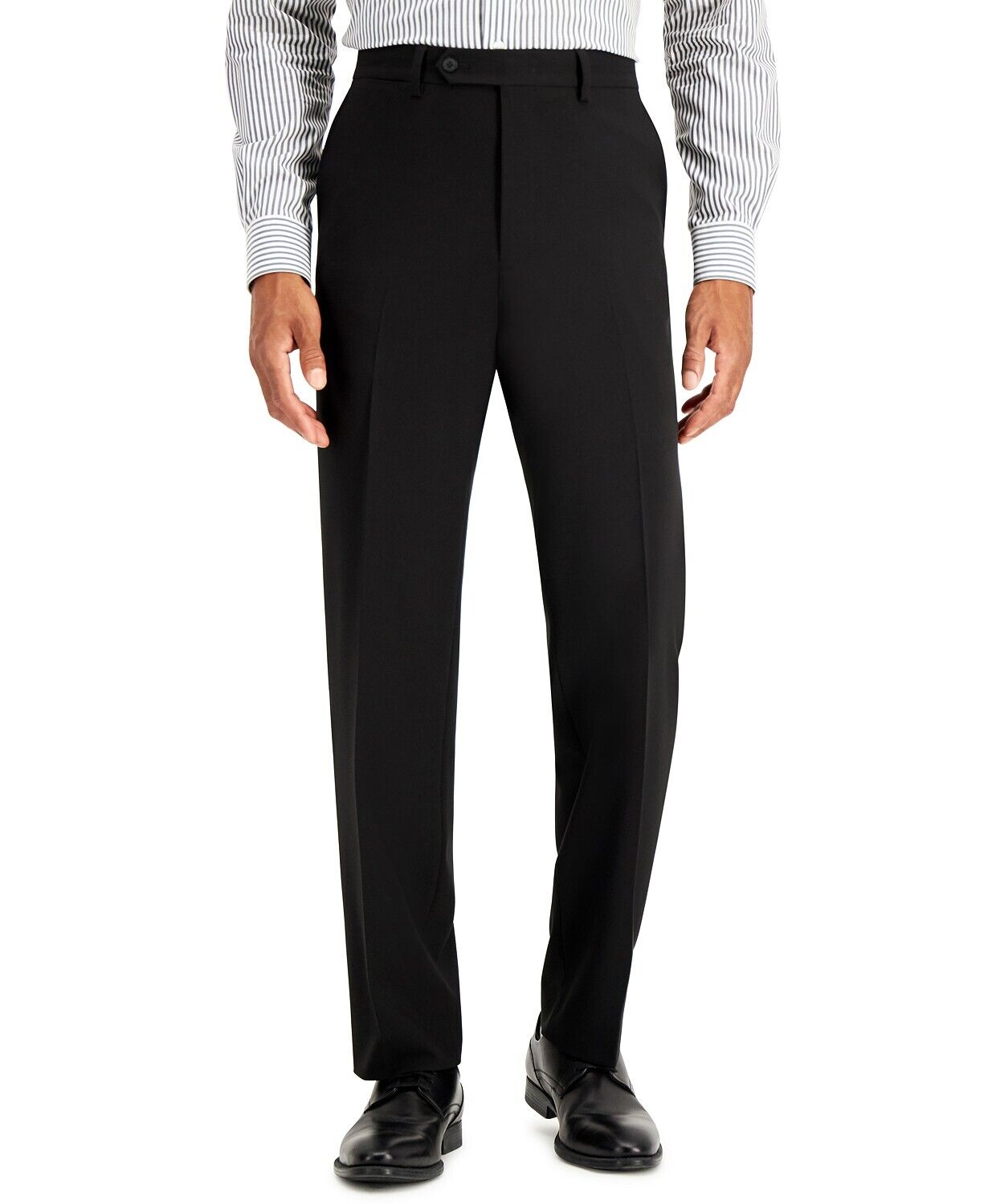 Nautica Men's Modern-Fit Bi-Stretch Suit Pants 41 x 32 Black Flat Pant