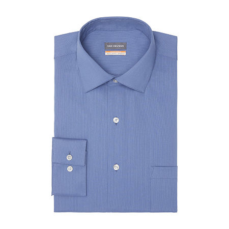 Van Heusen Men's Stain Shield Blue Dress Shirt  Regular Fit 15 32 33