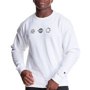 Champion Mens Fitness Pullover Sweatshirt White Size Medium
