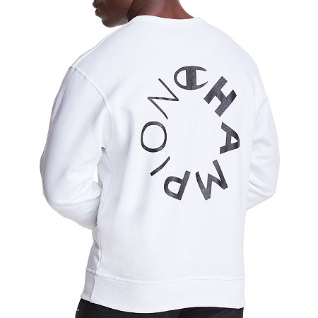 Champion Mens Fitness Pullover Sweatshirt White Size Medium