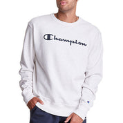 Champion Men's Powerblend Fleece Crewneck Sweatshirt Oatmeal Heather Small