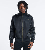 Adidas Men's Firebird Satin Track Jacket Black White XL