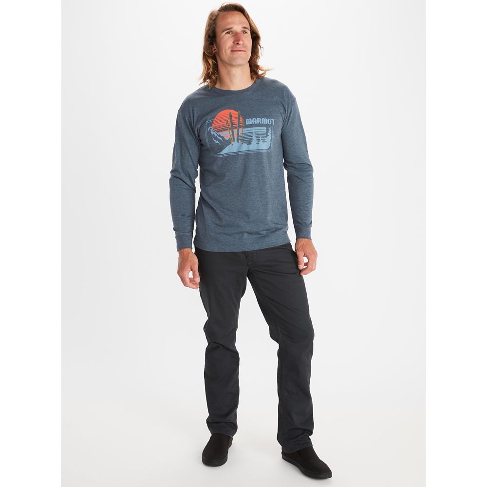Marmot Mens Freestyle Long Sleeve T Shirt Navy Heather XL