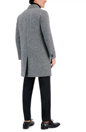 HUGO BOSS Men's Migor Slim-Fit Melange Wool Overcoat 48R Coat Charcoal