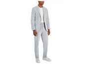 Nautica Men's Suit Pants Seersucker Blue 38 x 32 Modern-Fit Stretch Flat Pant