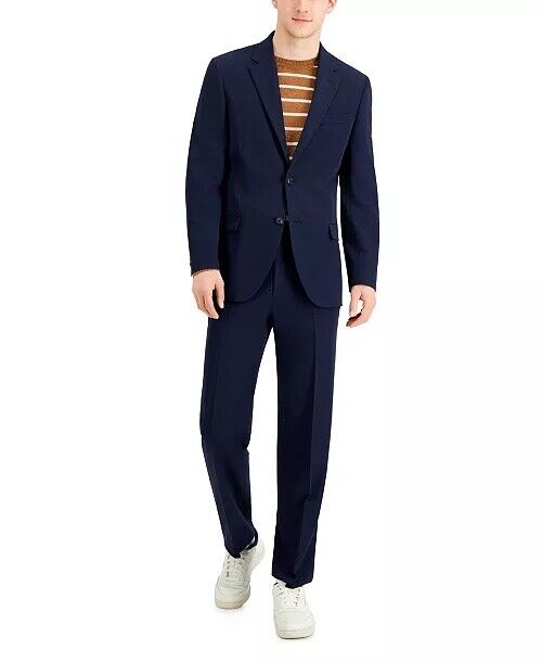 NAUTICA Men's Modern-Fit Bi-Stretch Suit Pants Navy Solid 30 x 32