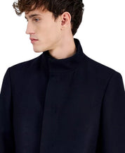 Calvin Klein Men's Mayden Slim-Fit Wool Blend Overcoat Coat 36R Navy Blue