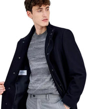 Calvin Klein Men's Mayden Slim-Fit Wool Blend Overcoat Coat 36R Navy Blue