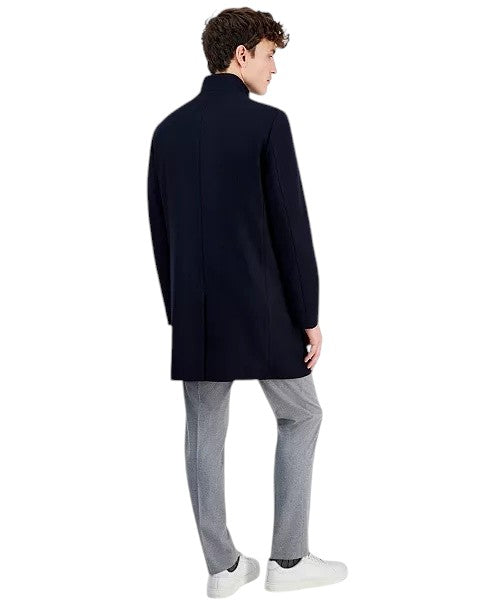 Calvin Klein Men's Mayden Slim-Fit Wool Blend Overcoat Coat 36R Navy Blue