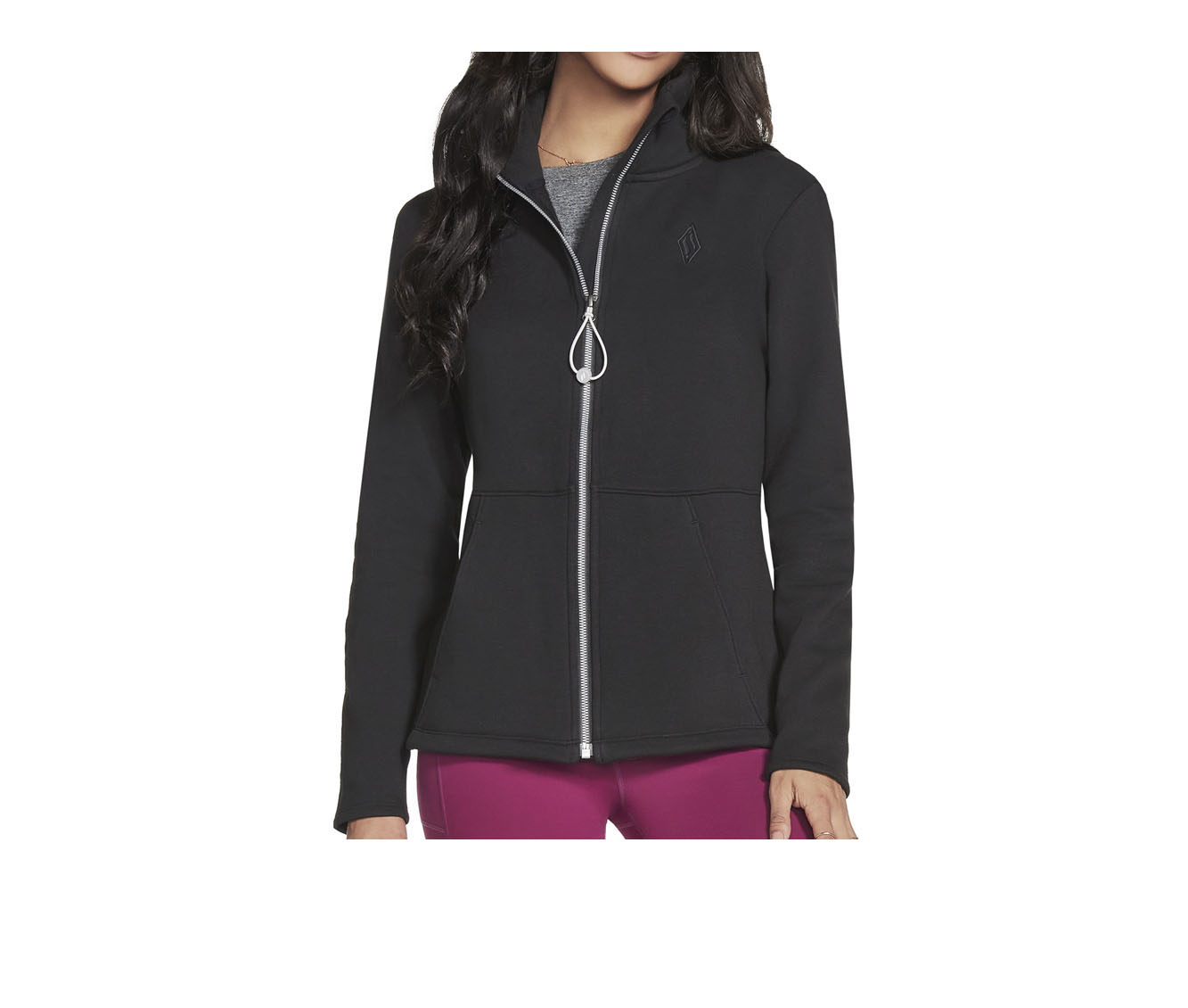 Skechers Women Regular fit Long Sleeve Full Zip Sweatshirt XXL Black Solid