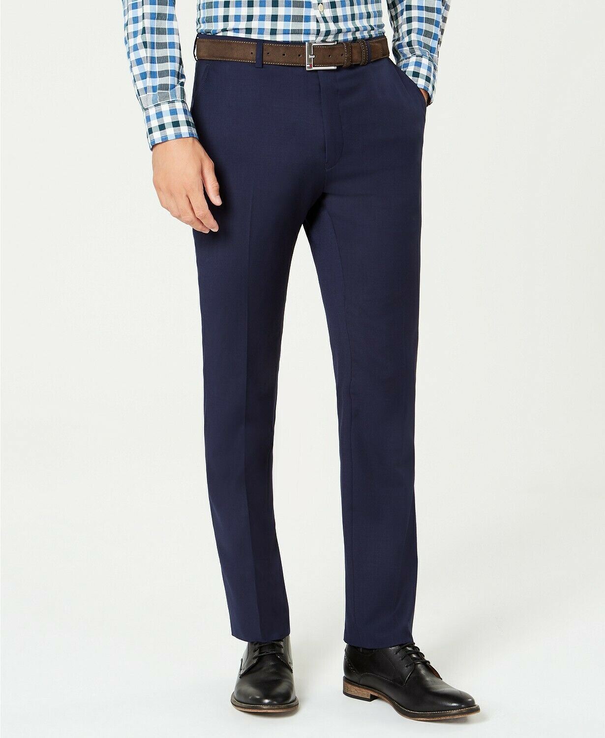 Tommy Hilfiger Men's Slim-Fit TH Flex Stretch Navy Solid Suit Pants Size 42