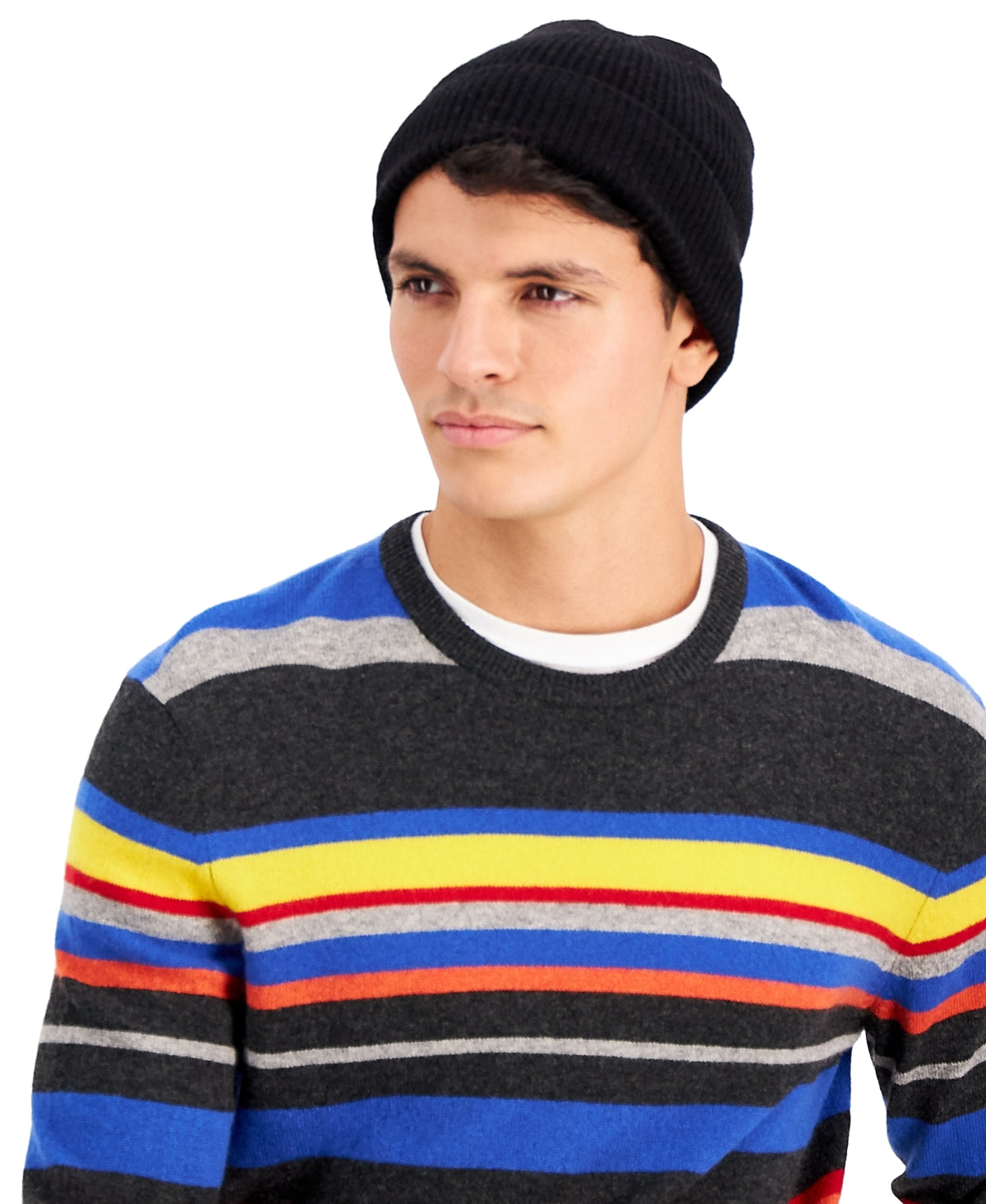 Club Room Cashmere Beanie  Black Osfa Reg