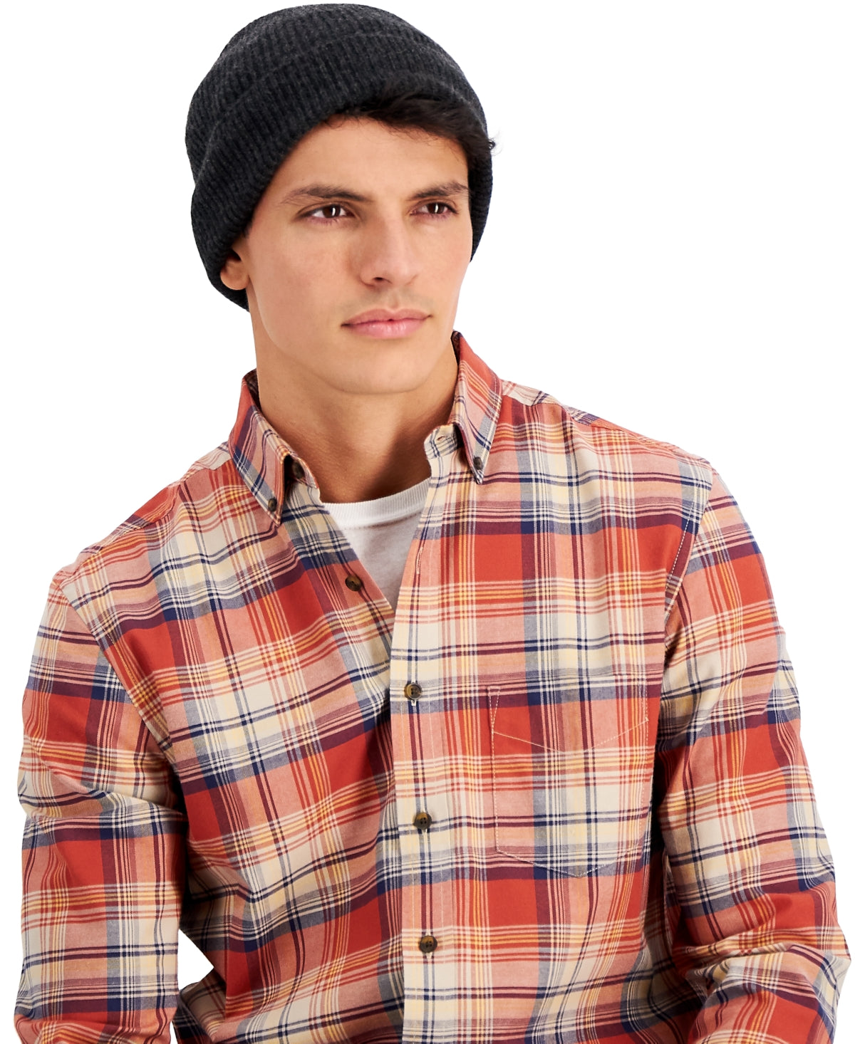 Club Room Mens Cashmere Beanie Hat Grey One Size