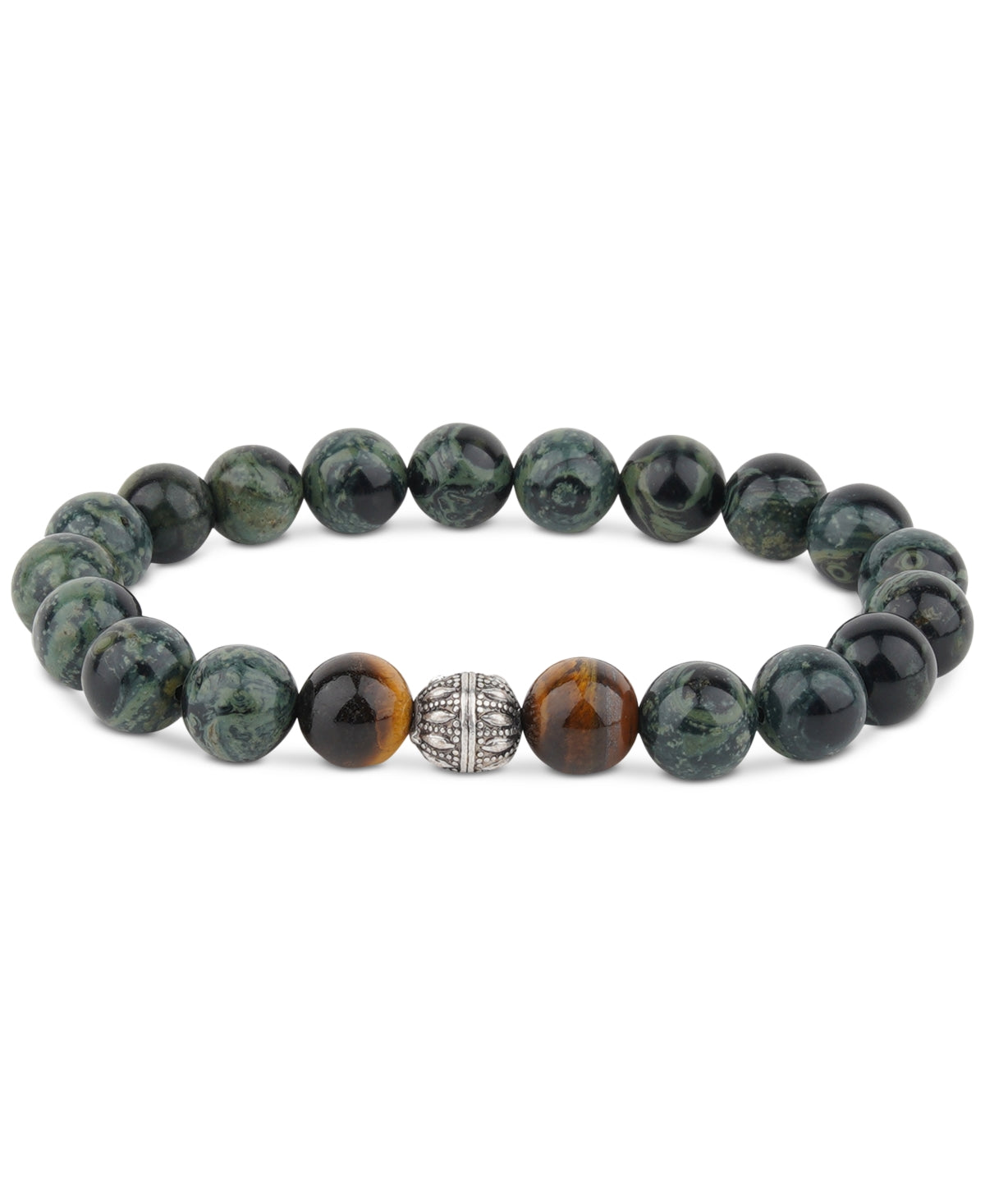 Bespoke Men's Tiger Eye Handmade Bracelet Dark Green
